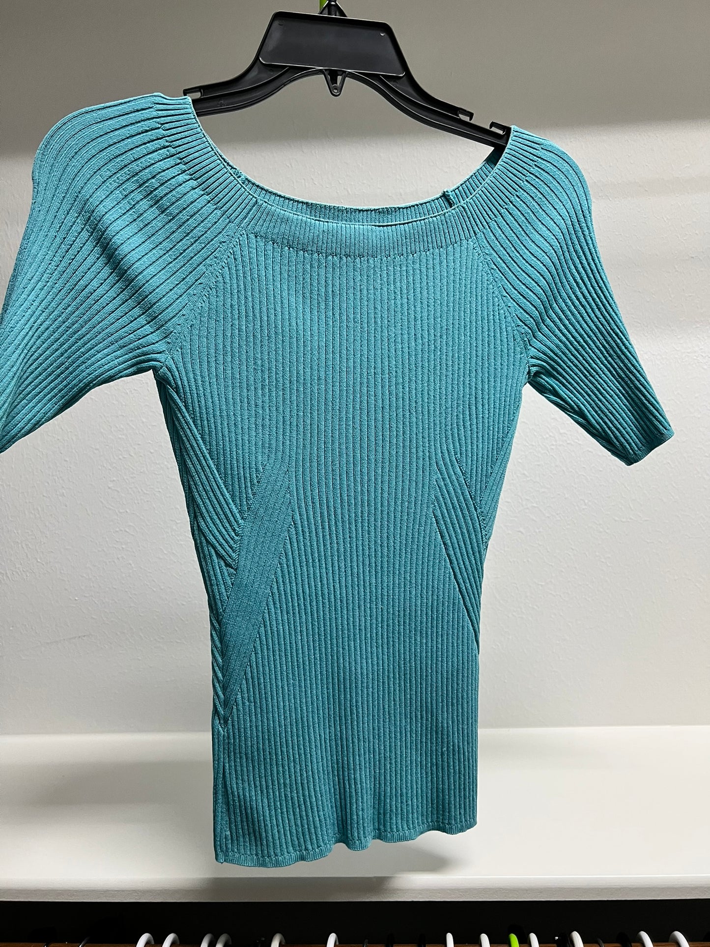 White House Black Market Blue Sweater with Short Sleeves