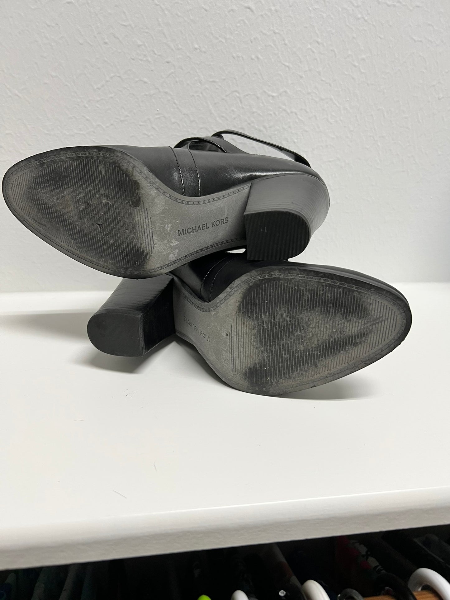 Black Michael Kors Heels with Silver Buckles