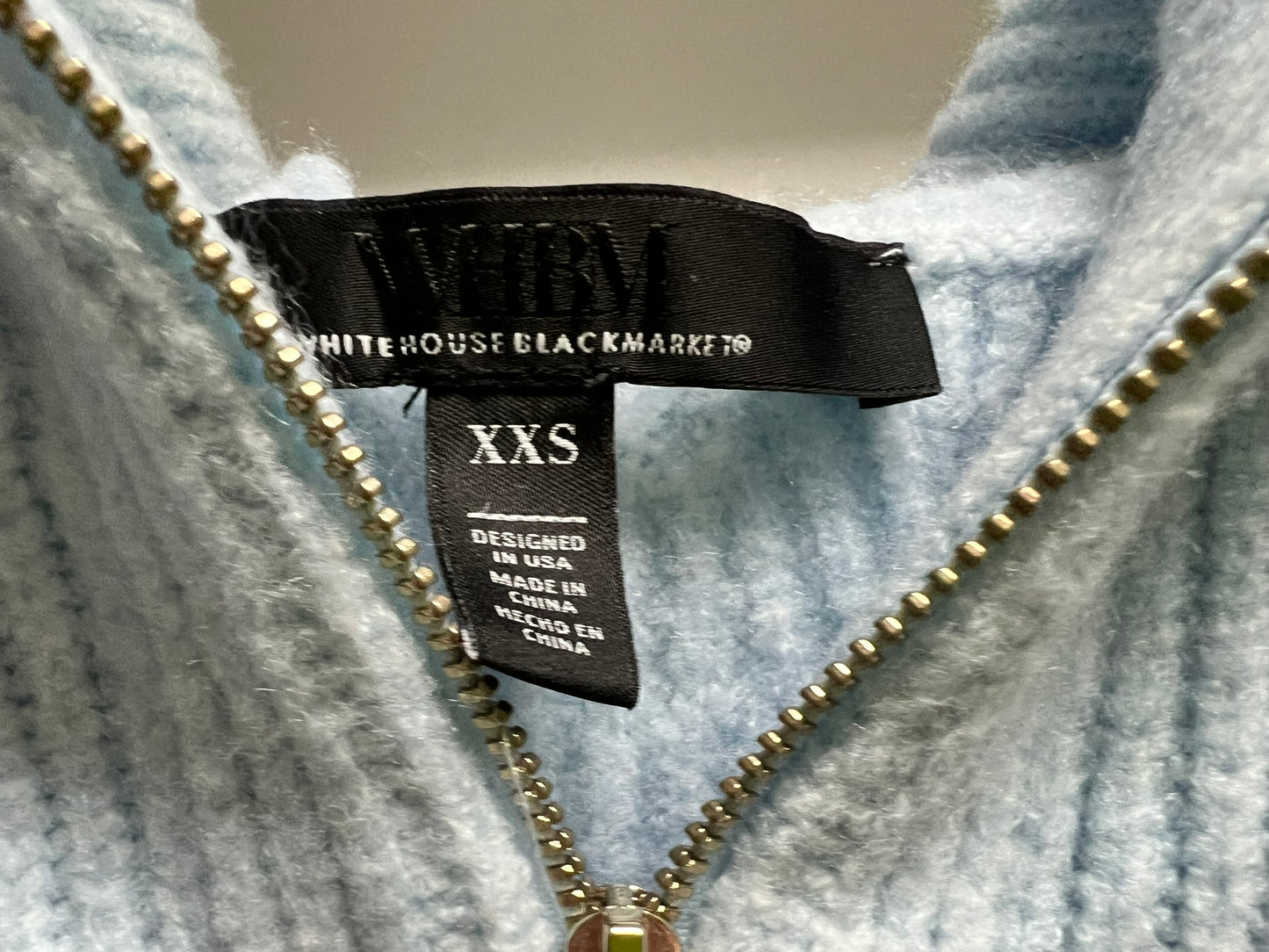 Black House White Market Light Blue Hooded Sweater with Decorative Sleeve Holes