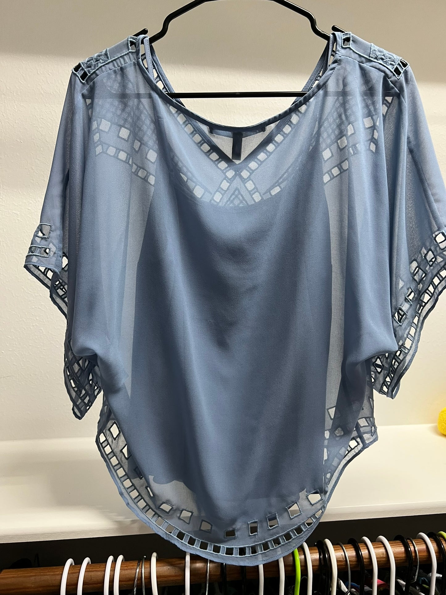 Light Blue White House Black Market Blouse