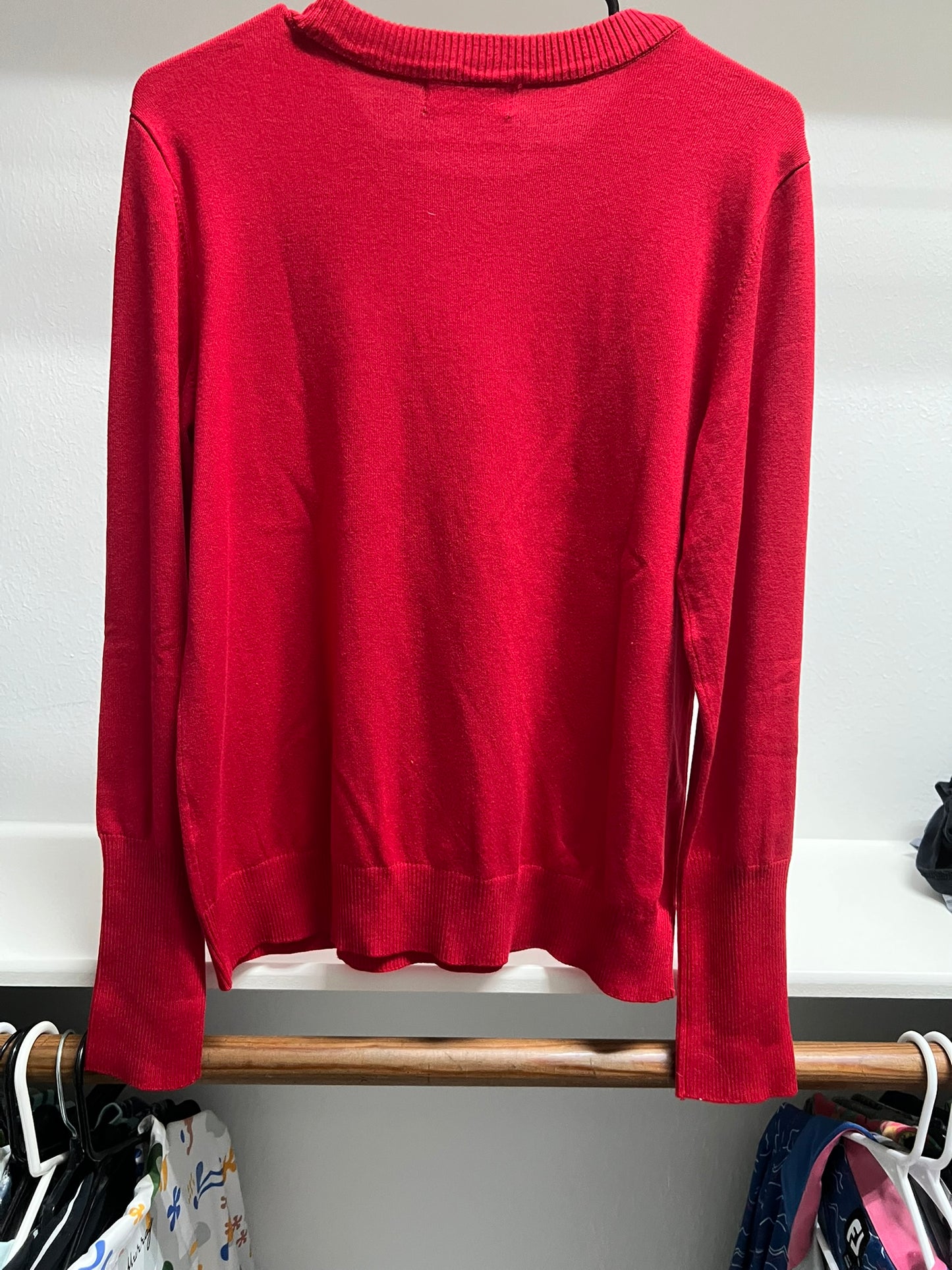 Karl Lagerfeld Paris Red Sweater with Gold Buttons