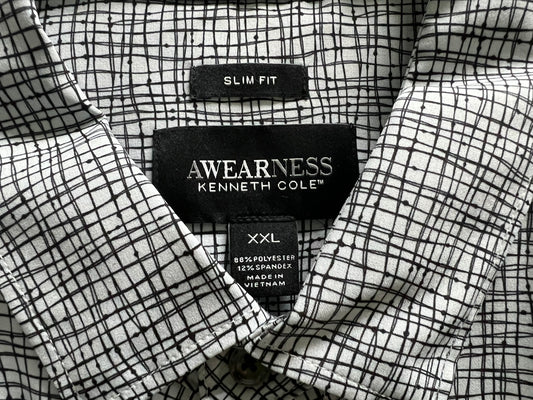 BRAND NEW! Awearness Kenneth Cole Slim Fit Short-sleeve Button-up Shirt