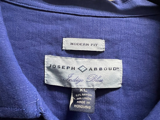 BRAND NEW! Joseph Abboud Modern Fit Indigo Blue Short-sleeve Button-up Shirt