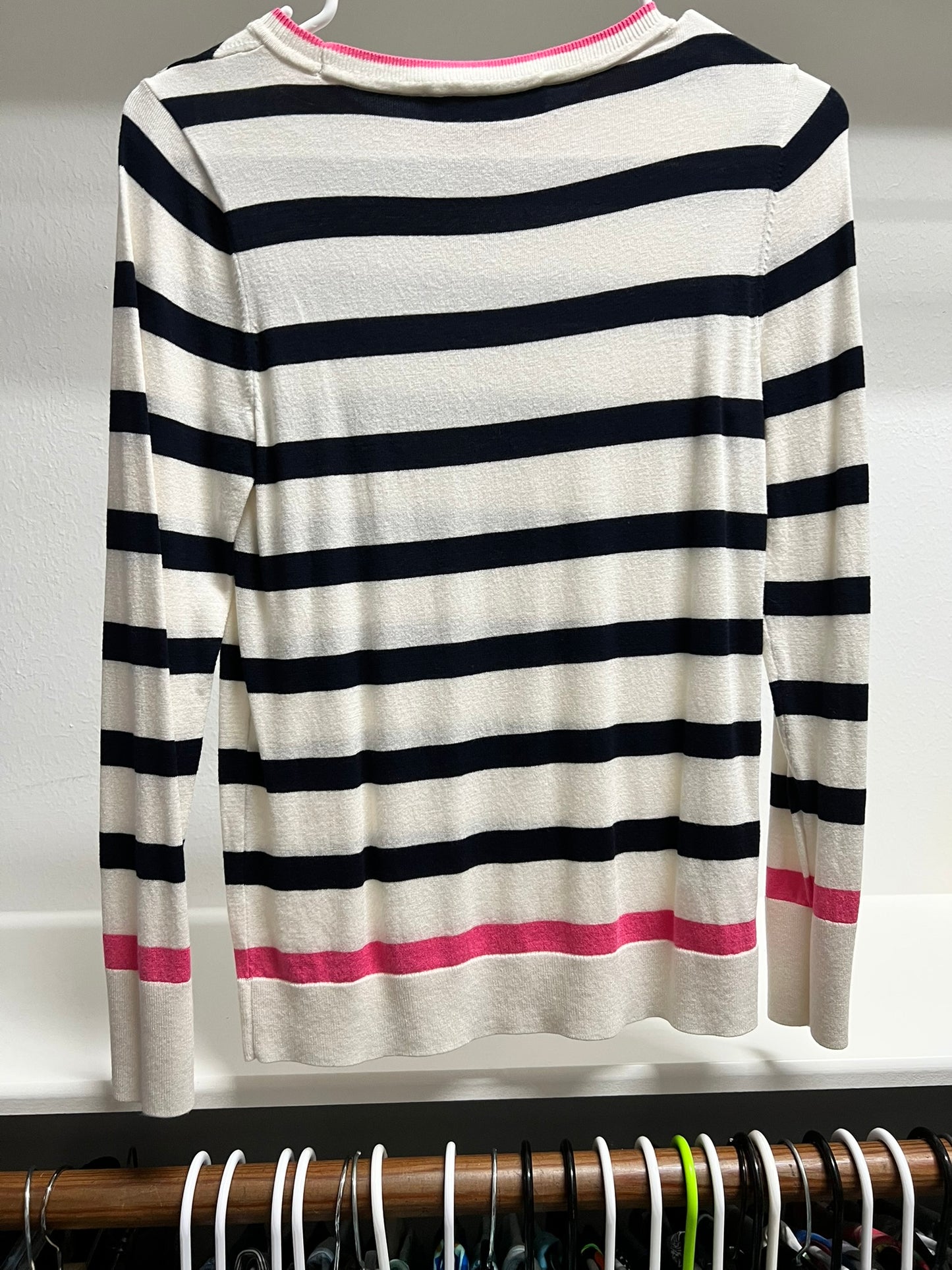 LOFT Long-sleeve Sweater with Black Stripes