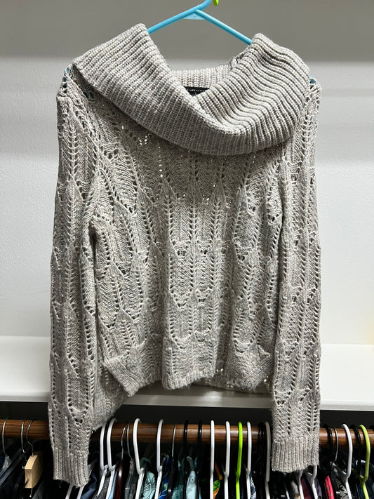 White House Black Market Thick Gray Sweater with Oversized Turtleneck