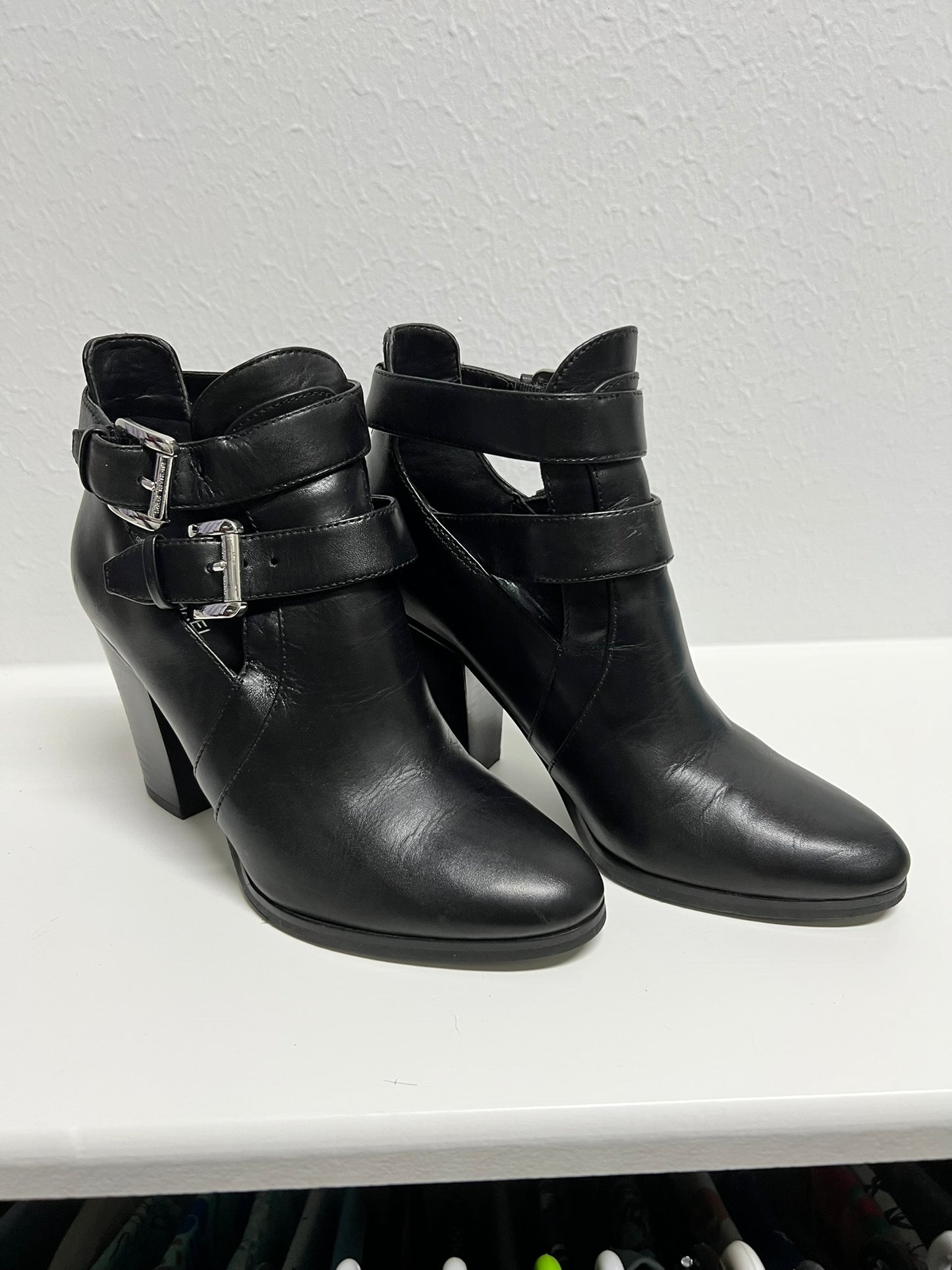 Black Michael Kors Heels with Silver Buckles