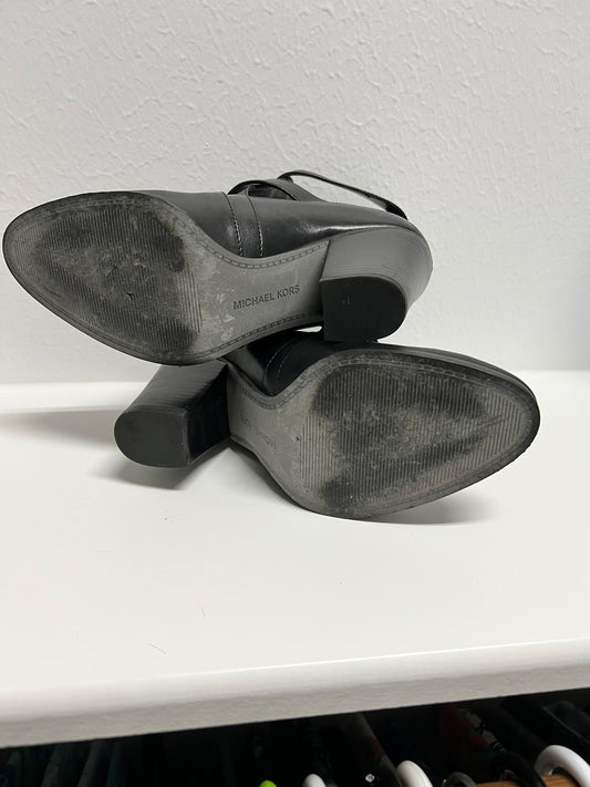 Black Michael Kors Heels with Silver Buckles