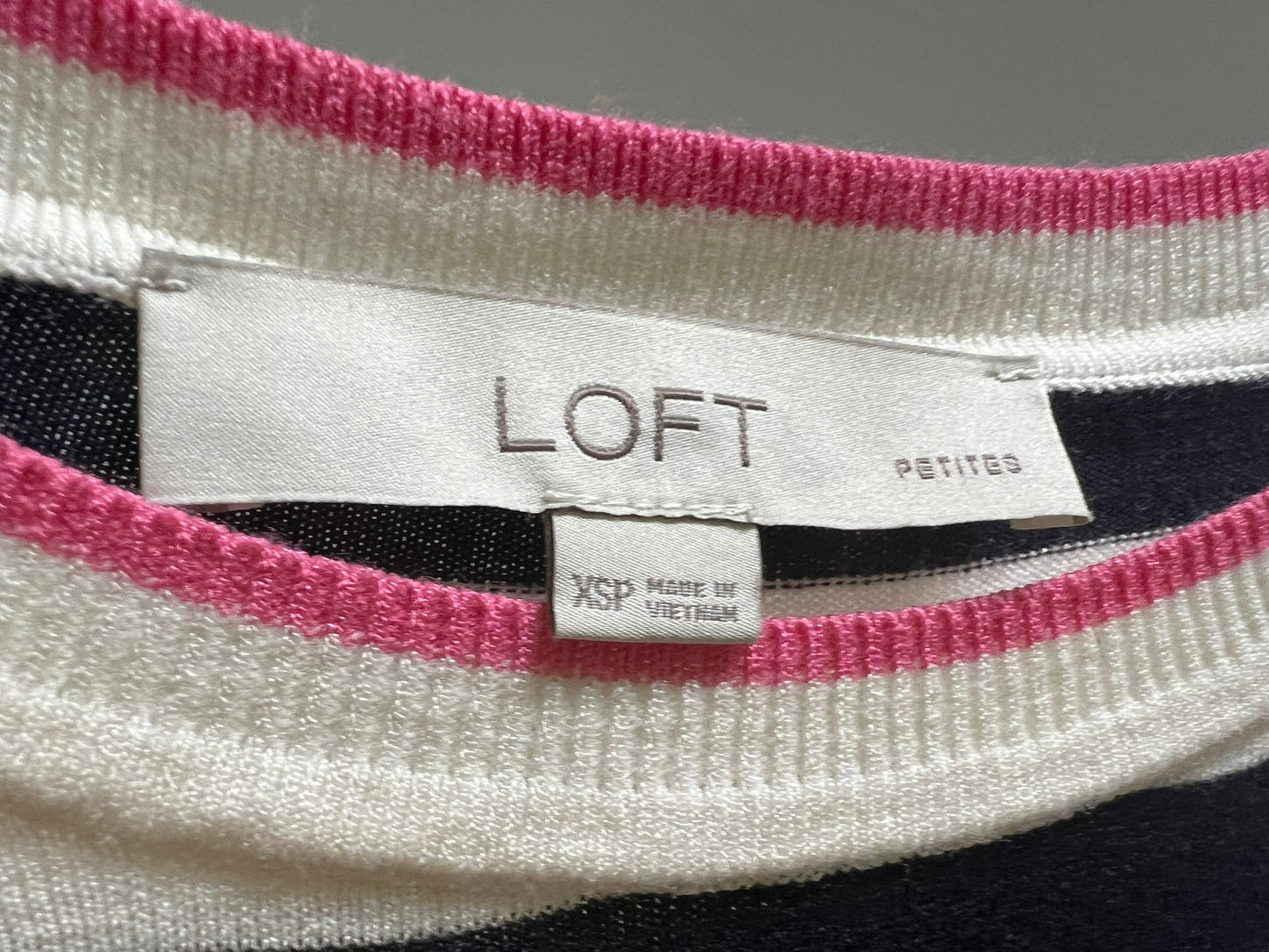 LOFT Long-sleeve Sweater with Black Stripes