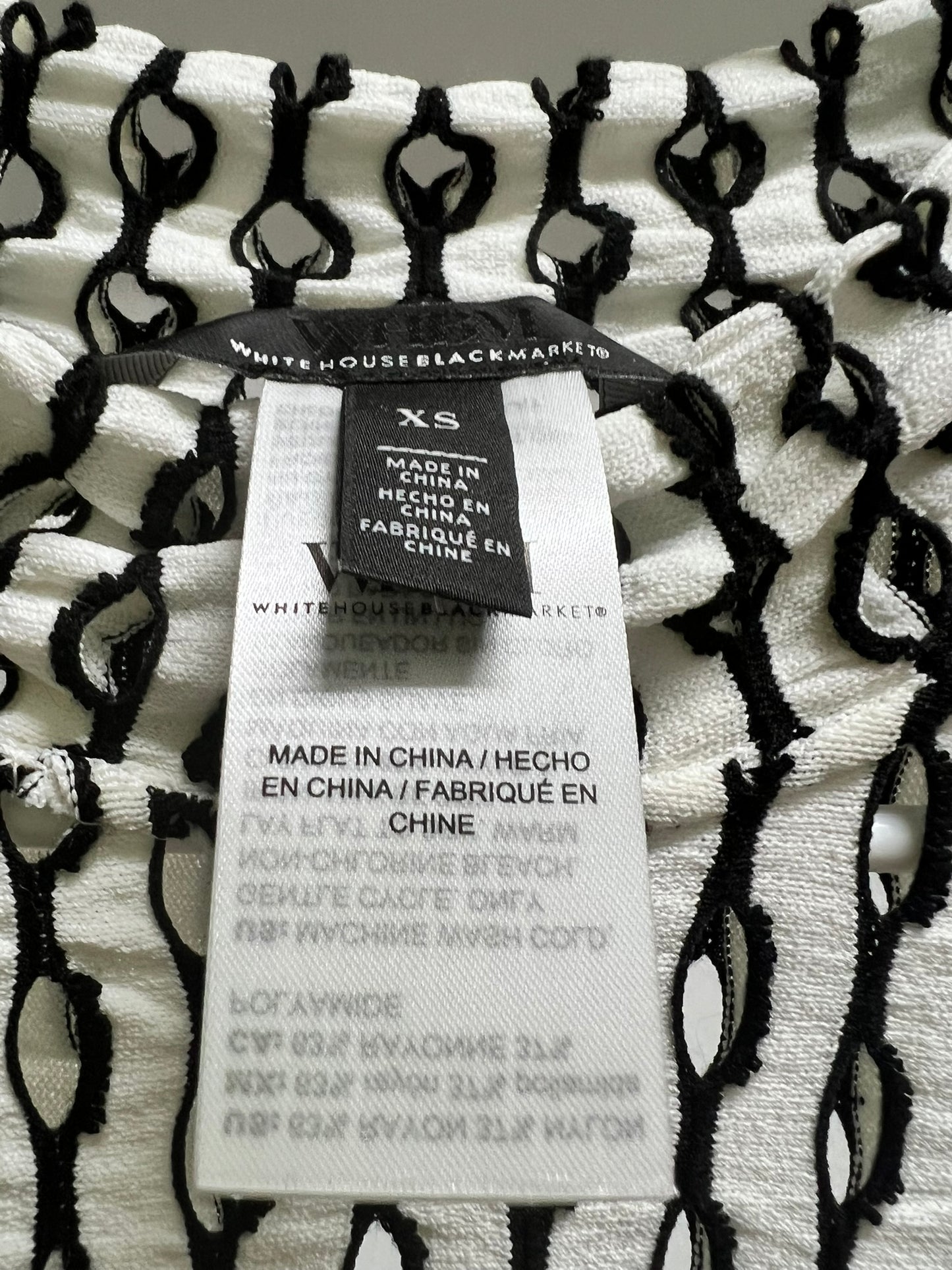 White House Black Market Black and White Blouse