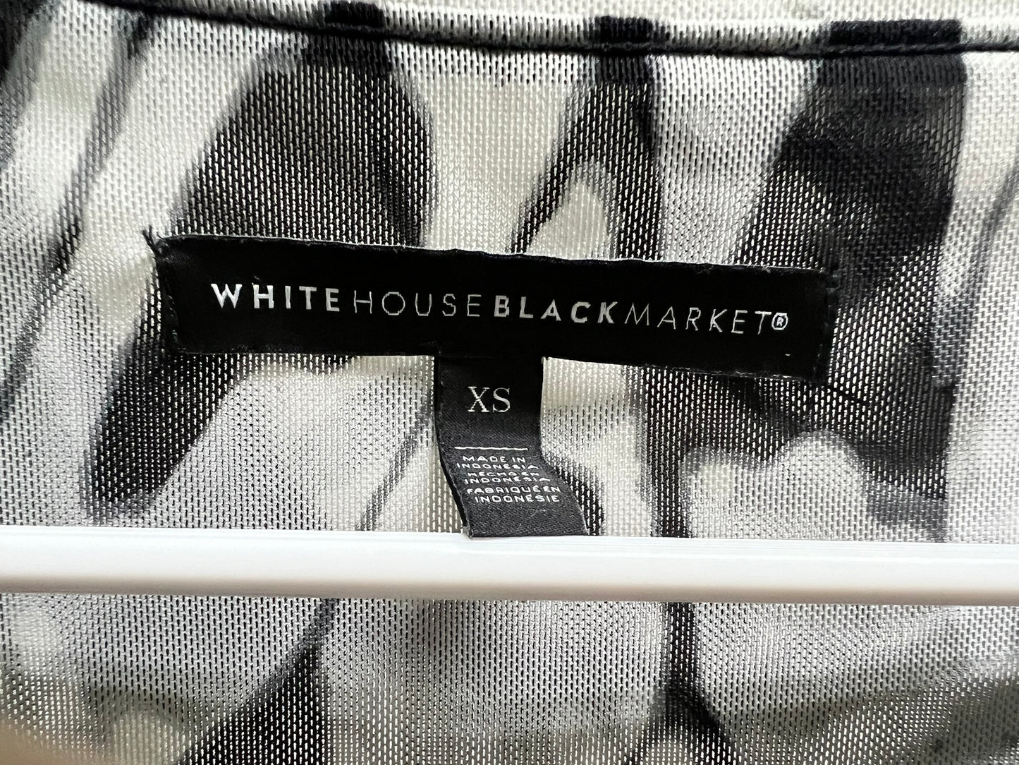White House Black Market Black and White Patterened Blouse