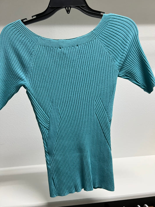 White House Black Market Blue Sweater with Short Sleeves