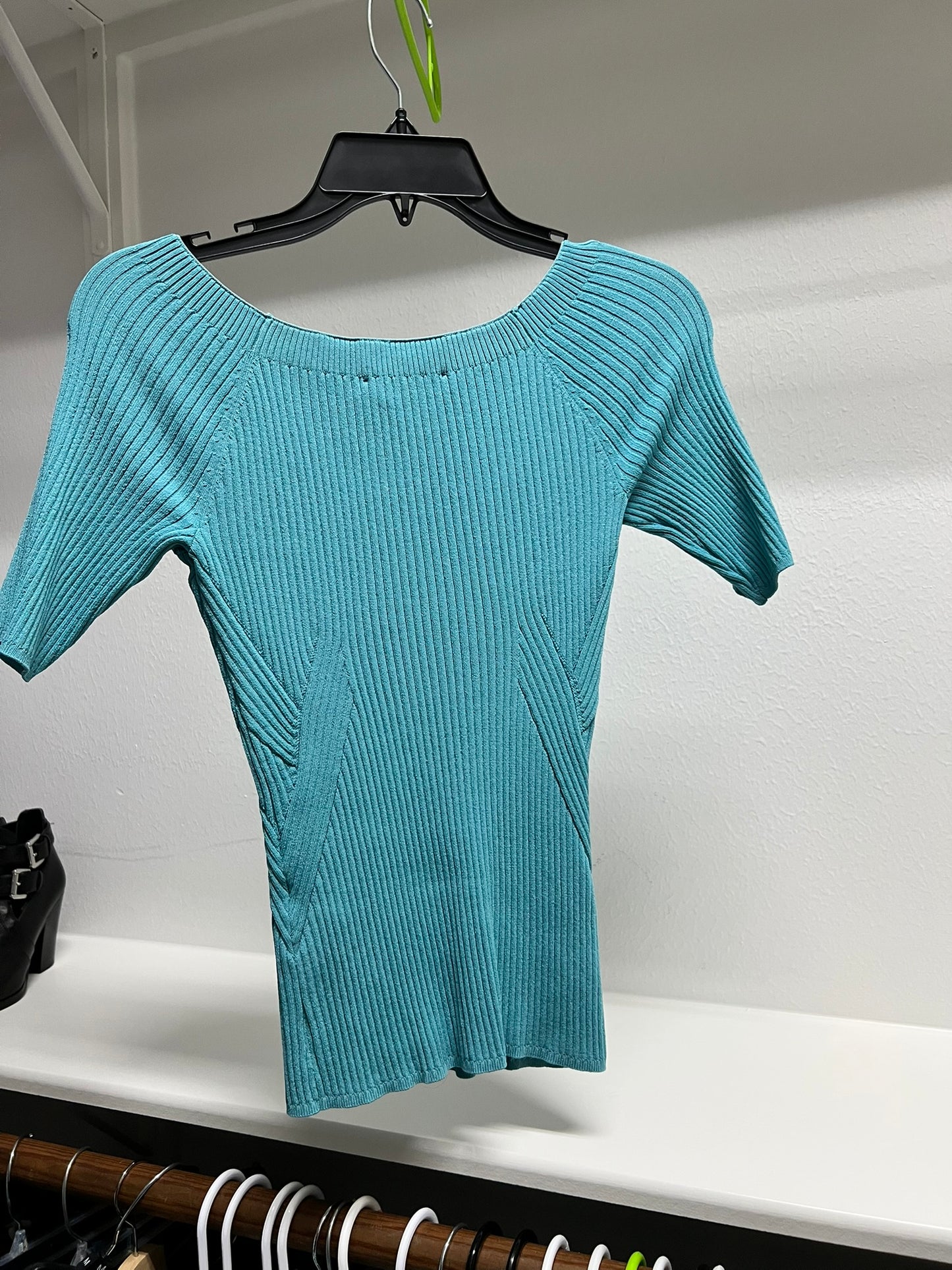 White House Black Market Blue Sweater with Short Sleeves