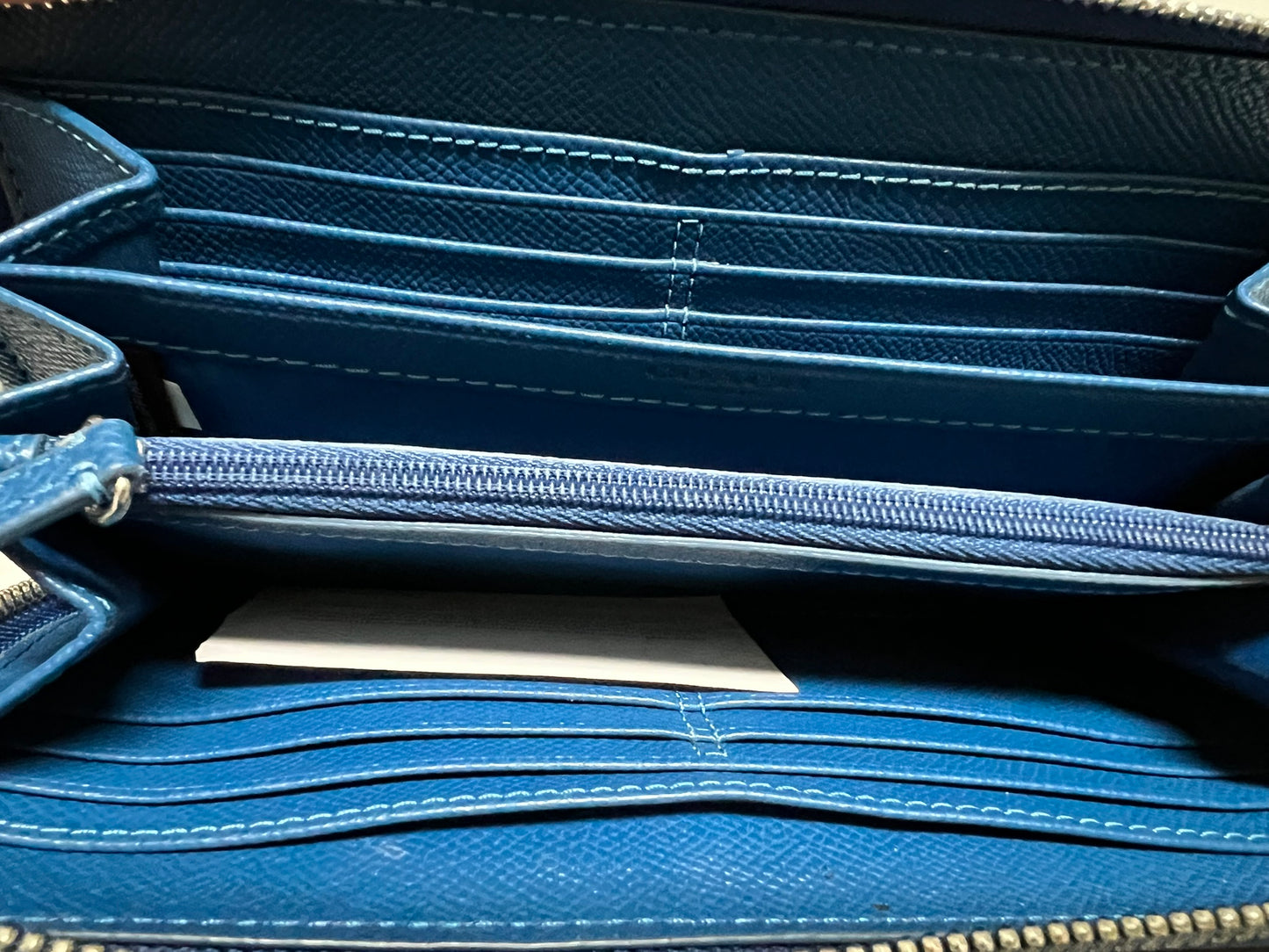 Coach Blue/White Badlands Floral Zip Tote with matching Wallet