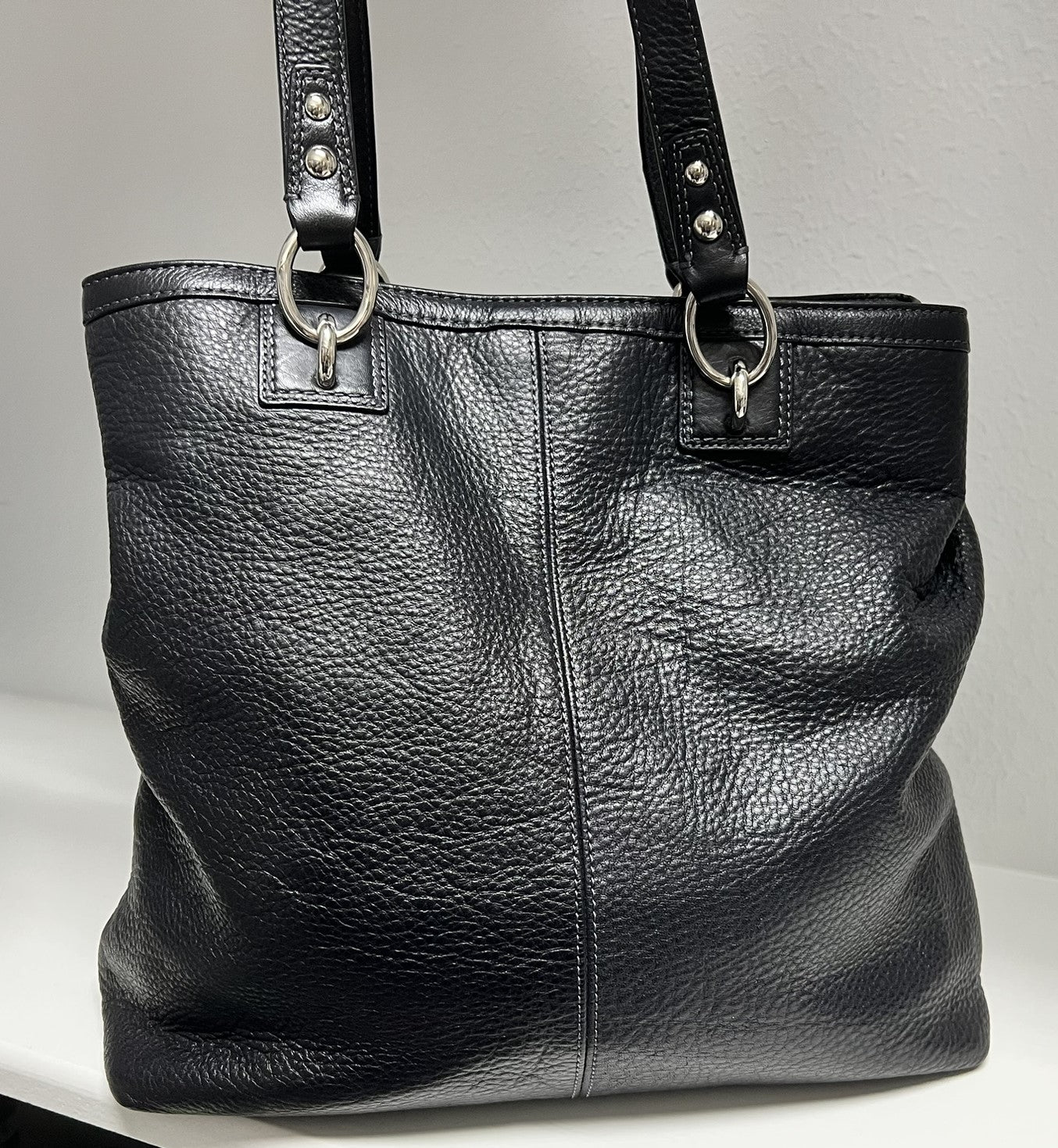 Black Coach Soho Shoulder Bag with Silver Hardware