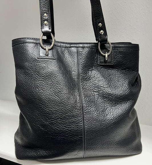 Black Coach Soho Shoulder Bag with Silver Hardware