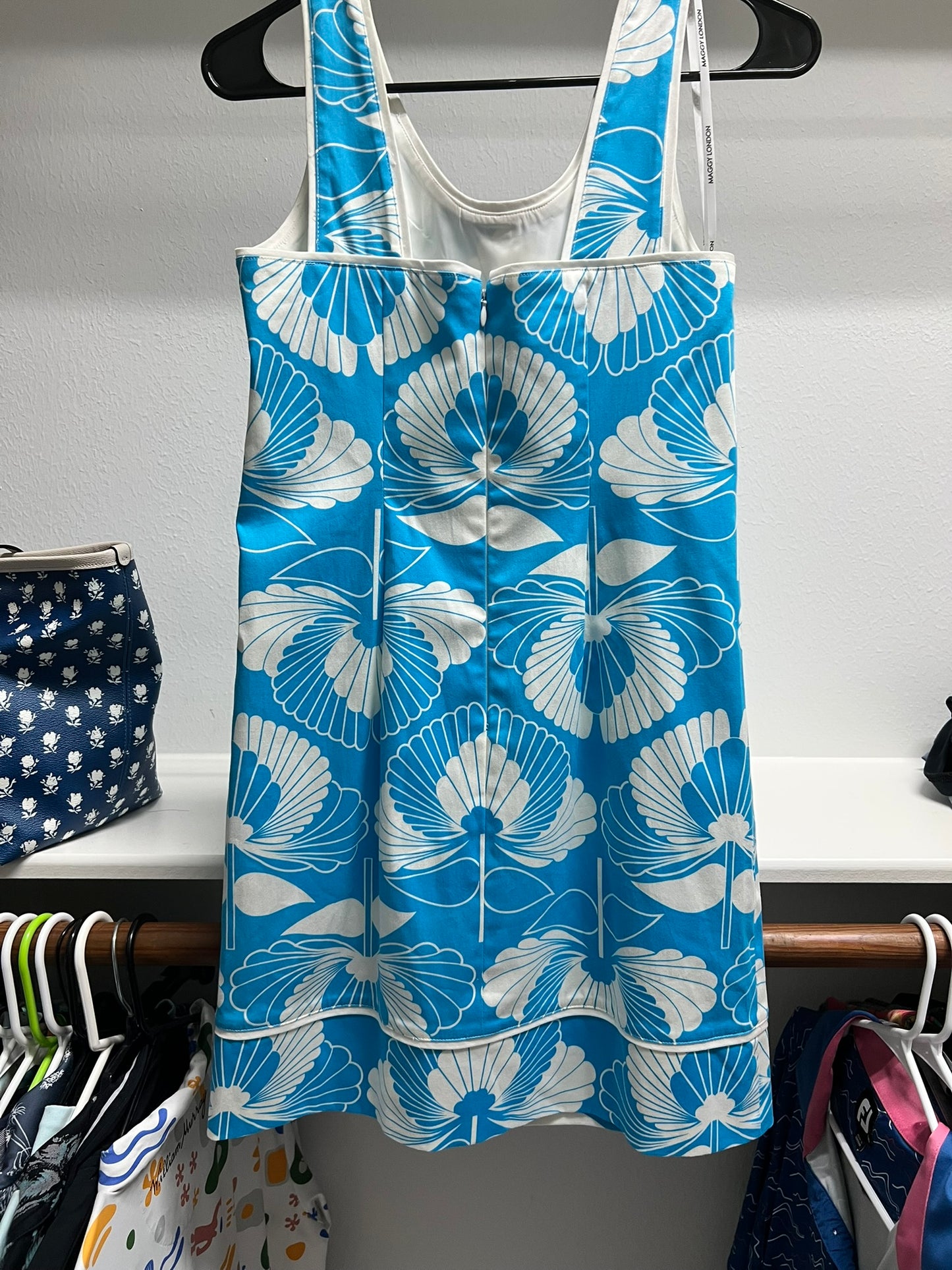 Maggy London Petite Blue/White Floral Dress