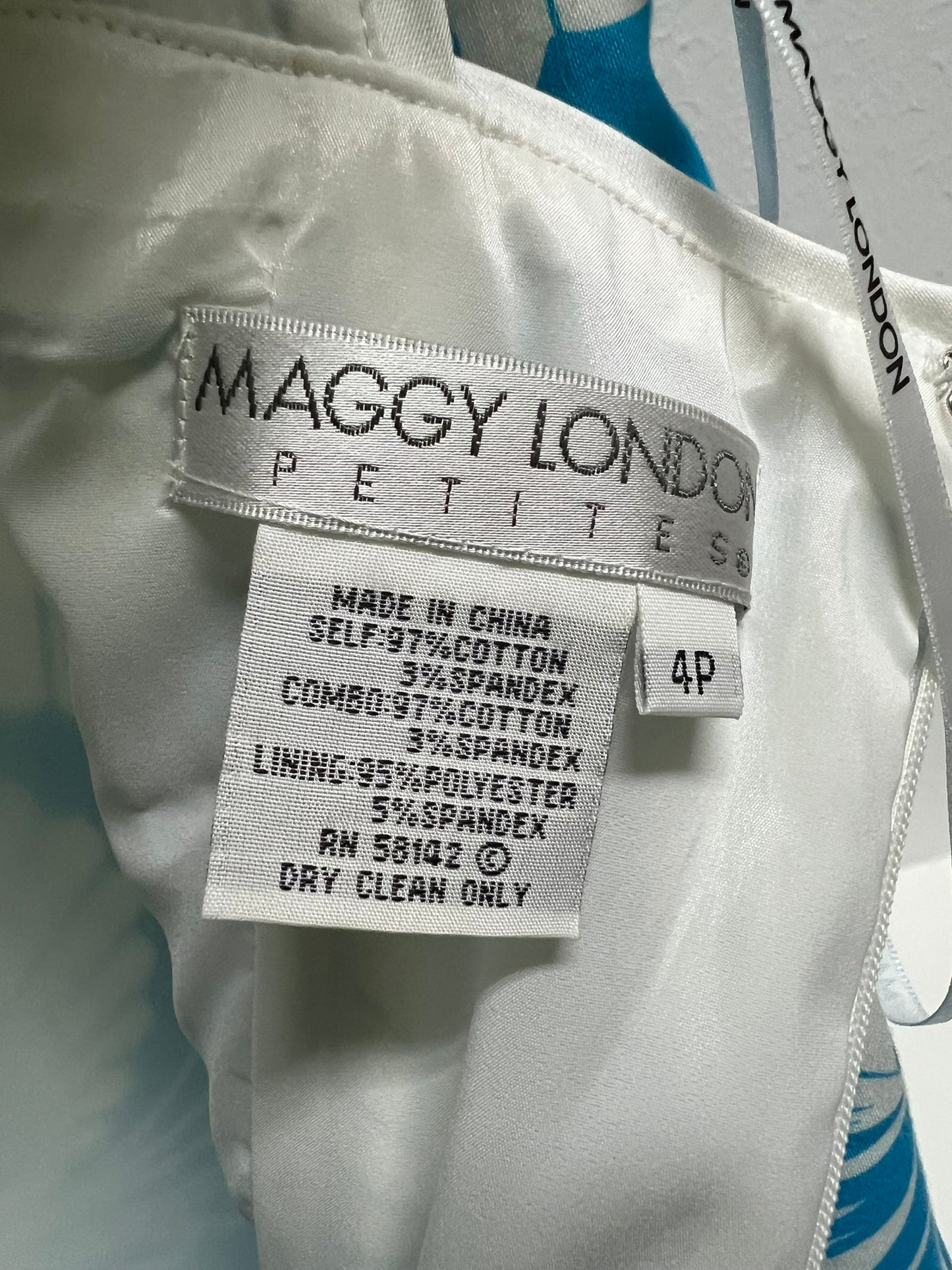 Maggy London Petite Blue/White Floral Dress