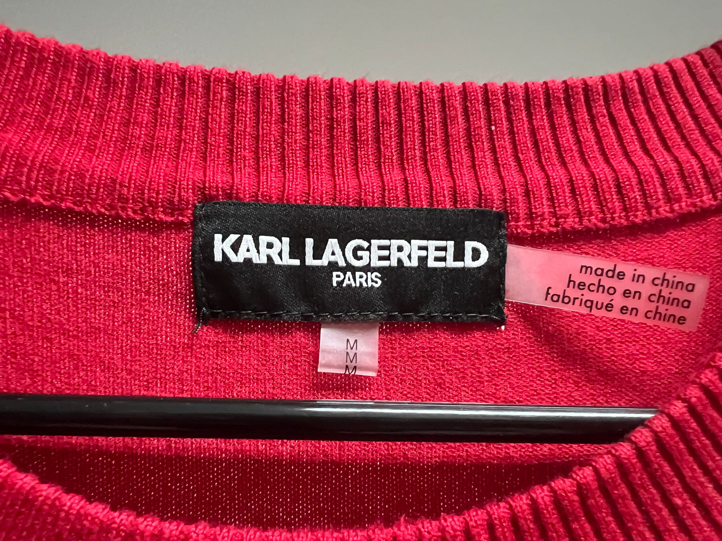 Karl Lagerfeld Paris Red Sweater with Gold Buttons