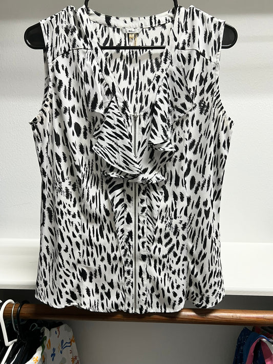 Milano Black/White Pattern Short-sleeve Blouse