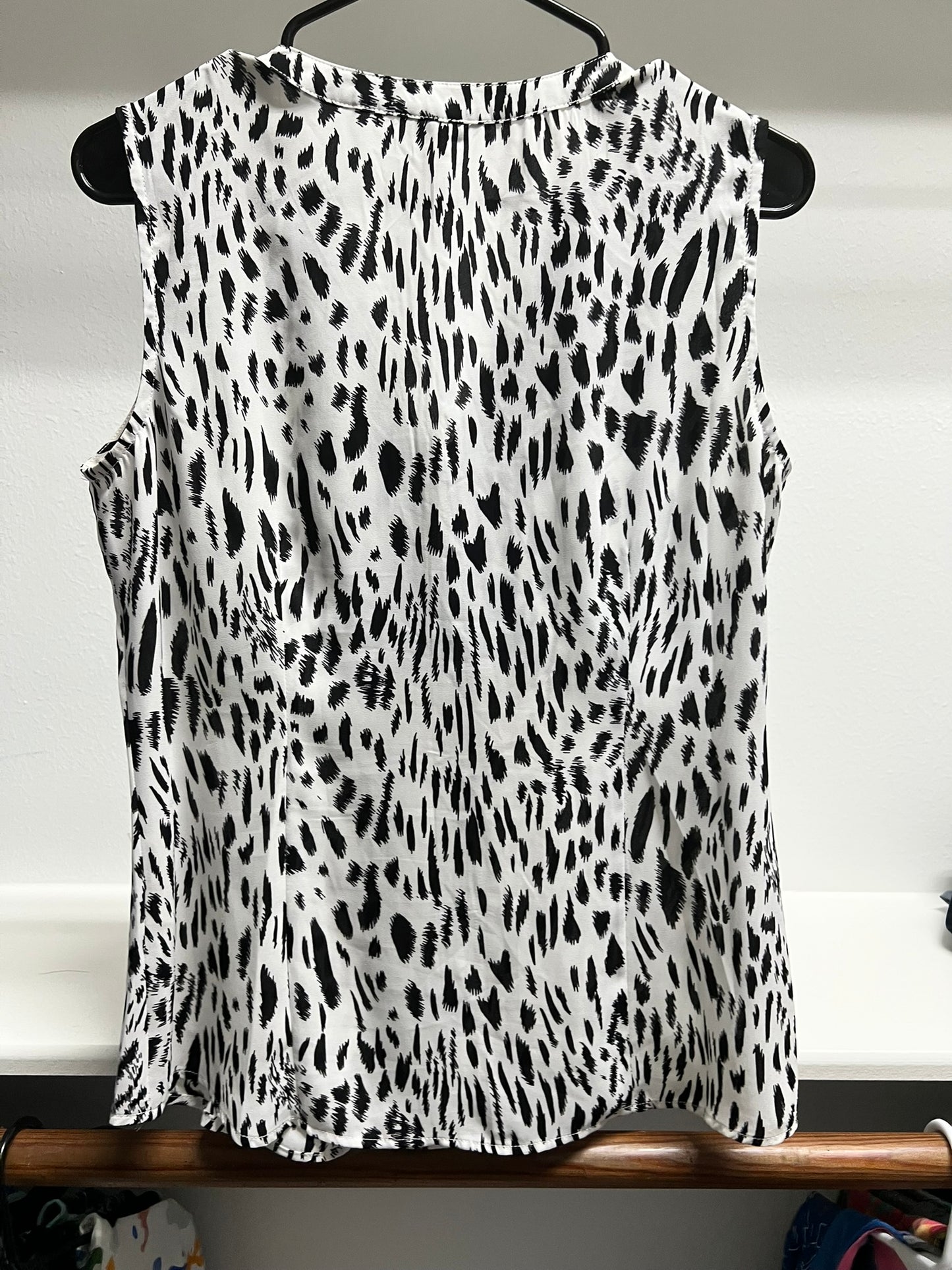 Milano Black/White Pattern Short-sleeve Blouse