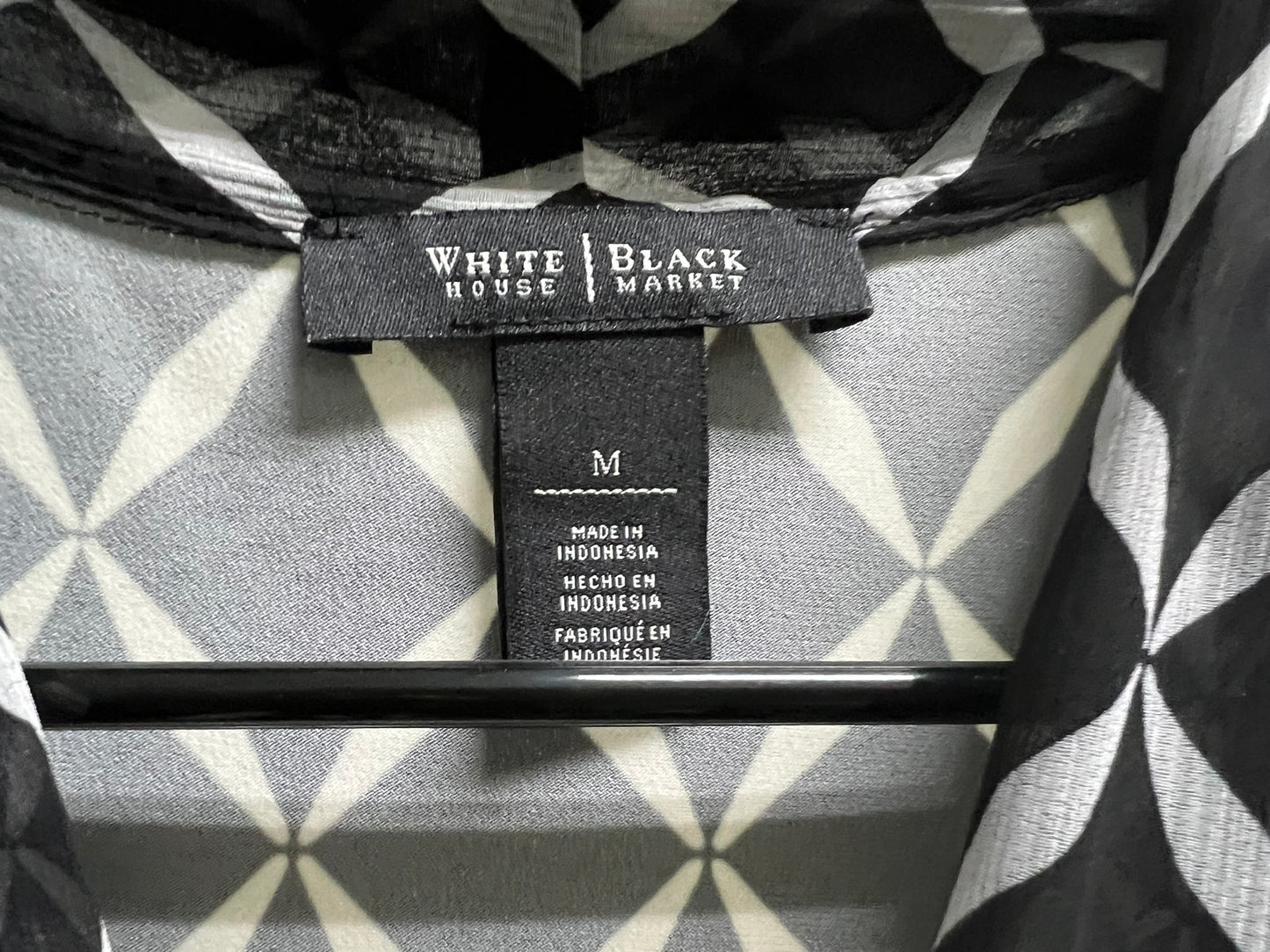 White House Black Market Black/White Pattern Blouse