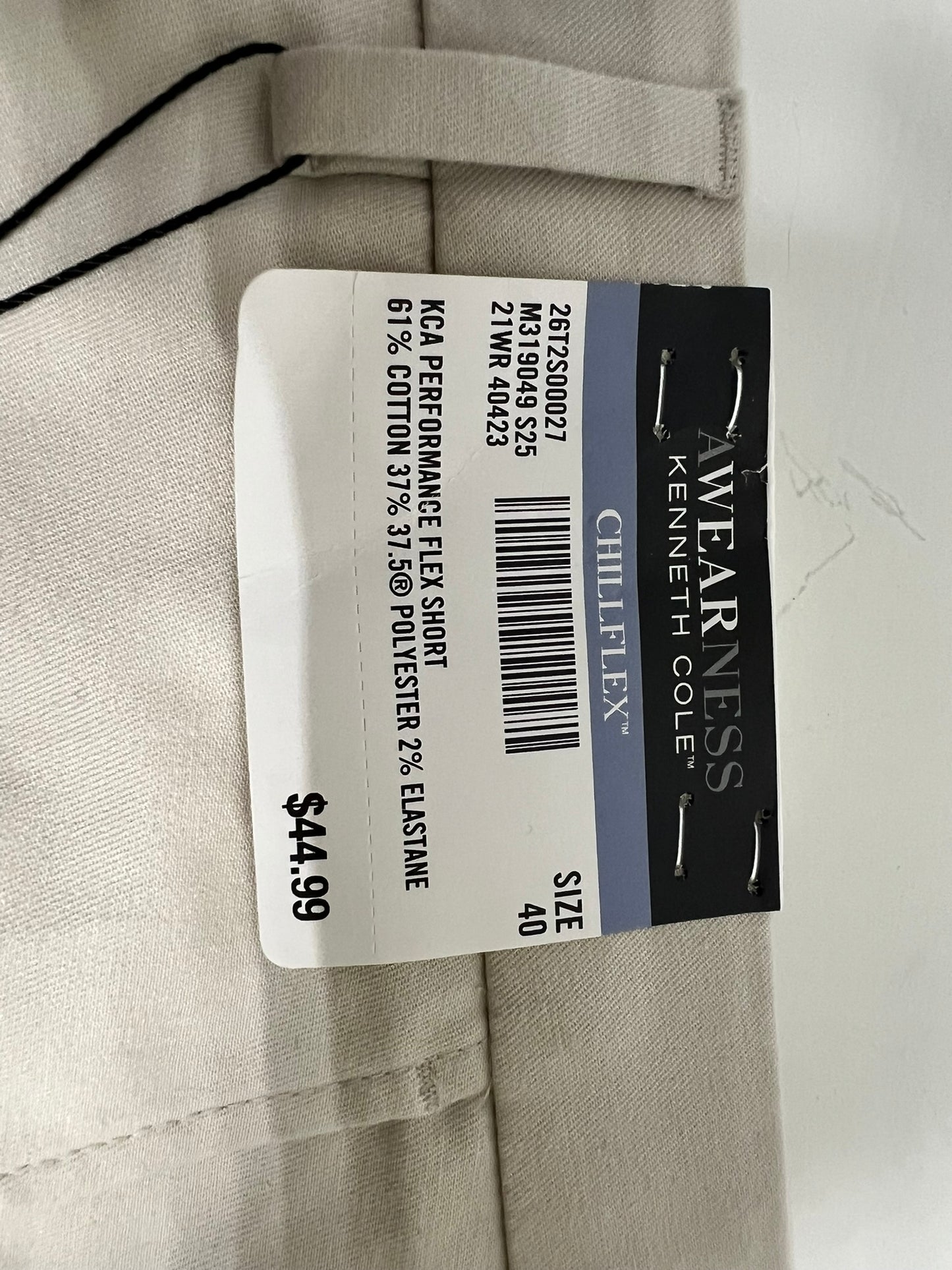 BRAND NEW! Awearness Kenneth Cole Chillflex Khaki Shorts