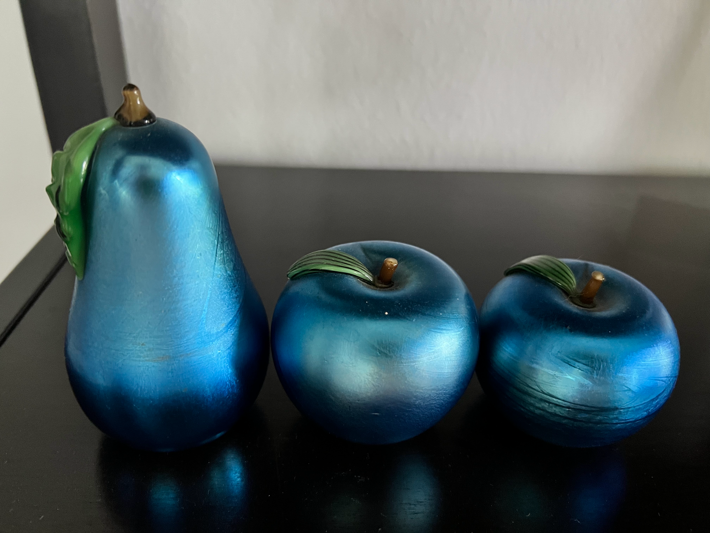 Vintage Orient & Flume Apple and Pear Iridescent Paperweight